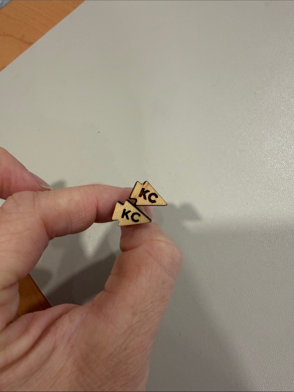 Wooden KC Chiefs Stud Earrings